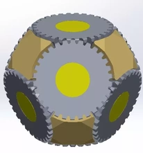 poliedro engrenagem set t30 3d impressão modelo trio esfera bola brinquedo presente mecânico chanfro mecanismo poli pinhão 3d print model - Mito3D