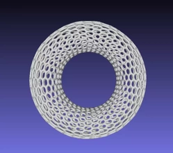 porous honeycomb hoop 3d printing model - threeding pendant design science geometry math geometric abstract mathematics object torus reticulated 3d print model - Mito3D