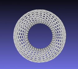 porous honeycomb hoop science 3D printing model, file, printable design, 3d print, geometric, object, science, honeycomb, math, porous, torus, reticulated, mathematics, geometry, abstract, pendant, object 3d print model - Mito3D