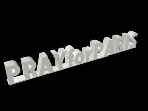 pray paris sign other things 3D printing model, 3D printing file, 3D printable model, 3D printing design, 3d print, 3d print, pray, paris