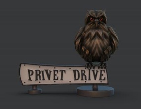 privet drive sign 3d print model toys games & hobby 3D printing model, file, printable design, print, harry potter, privet, rive, owl, bird, magic, hogwarts, potter 3d print model - Mito3D