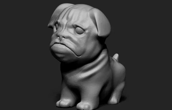pug 3d printing model - threeding animal pet dog cute mascot 3d print model - Mito3D
