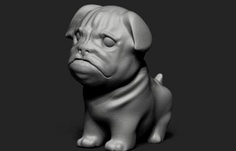 pug art 3D printing model, file, printable design, 3d print, pug,animal,dog,pet,cute,mascot 3d print model - Mito3D