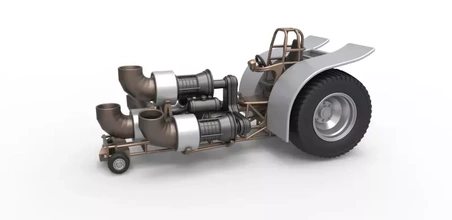 tracción tractor 4 jet motores versión 2 escala 1 25 3d impresión modelo trío 3d print model - Mito3D