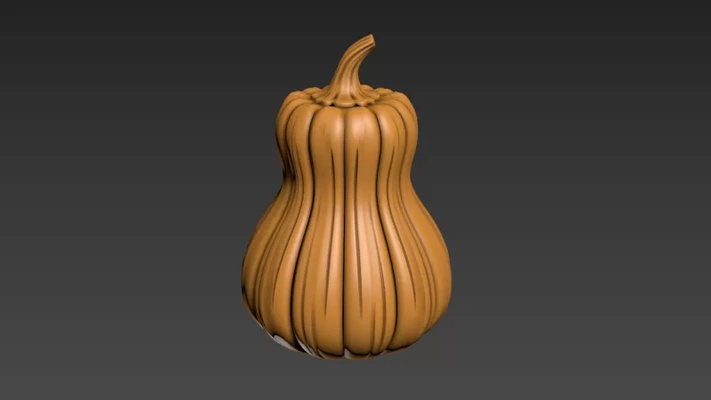 zucca vegetable2 3d stampa modello treding tag verdura halloween 3dprint 3d print model - Mito3D