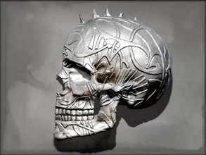 punk skull wall 3d printing model - threeding art decopration 3d print model - Mito3D
