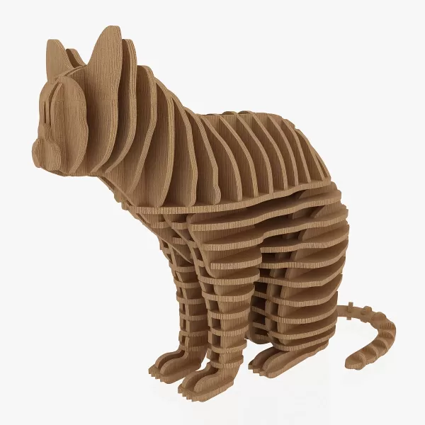 bulmaca kedi 1 3d baskı model üçleme Odun hayvan oyuncak oyuncaklar oyun hayvanlar Ölçek stl printed köpek biblo marangoz cad cnc yapboz 3D print model - Mito3D