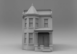 queen anne style house porch architecture 3D printing model, file, printable design, 3d print, house,Queen Anne Style House with Porch, architecture, home, printing, model of 3d print model - Mito3D