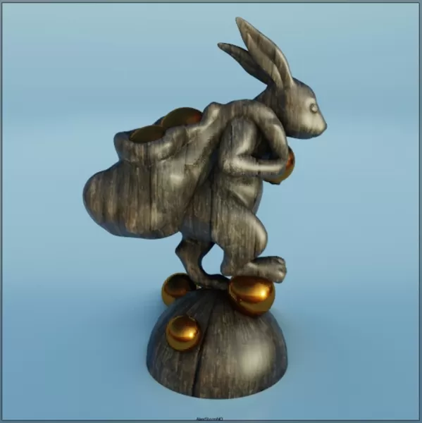 tavşan sırt çantası mutluluk ayak 3d baskı model üçleme Sanat heykel oyuncak dekor 3D print model - Mito3D
