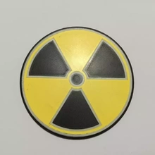 radioactive coaster 3d printing model - threeding sign plaque fallout nuclear warning radiation nuke 3d print model - Mito3D