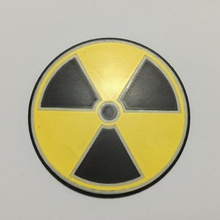radioactive coaster home office & garden 3D printing model, file, printable design, 3d print, coaster,sign,plaque,Radiation,Radioactive,Warning,Nuclear,Nuke,Fallout 3d print model - Mito3D