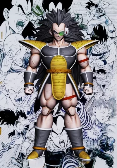 raditz 3d impression modèle trio mots clés anime dragon ball goku végéta 3d print model - Mito3D