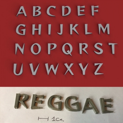 reggae büyük harf 3d harfler stl dosya 3D baskı model yazdırılabilir tasarım Yazdır alfabe 3dletters mektuplar 3dprint 3dmodel Metin 3D print model - Mito3D