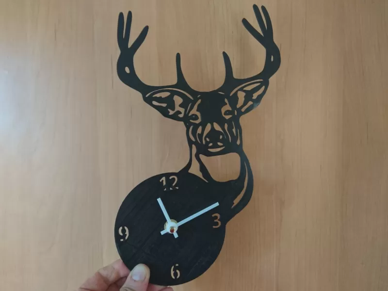 reloj saat geyik 3d baskı model üçleme şablon duvar 3dlito ayrıştırılmış 3D print model - Mito3D