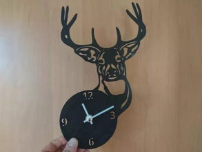 reloj orologio cervo 3d stampa modello treding stencil parete 3dlito ridotto 3d print model - Mito3D