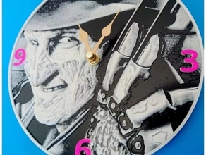 reloj Freddy krueger 3d impresión modelo trío alivio terror litofania 3dlito aliviar litofano pesadilla 3d print model - Mito3D