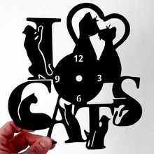 reloj gatos 3d impresión modelo trío 3d print model - Mito3D