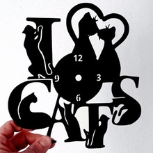 reloj de gatos art 3D modelo impresión, la impresión en archivo, imprimibles 3D, diseño 3d, reloj, gatos, 3d print model - Mito3D