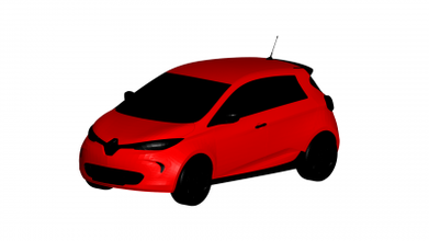 renault zoe motors & transport 3D printing model, file, printable design, 3d print, Renault Zoe 3d print model - Mito3D