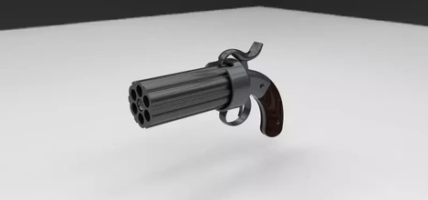 revolver 3d baskı model üçleme askeri silah tabanca güç atıcı 3d print model - Mito3D