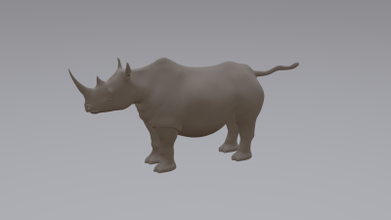 rhino art 3D printing model, file, printable design, 3d print, Rhino, animal, art, decoration 3d print model - Mito3D