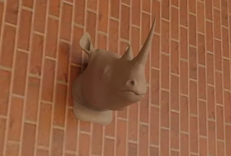 rhinocéros tête 3d impression modèle trio art décoration animal déco embellissement 3d print model - Mito3D