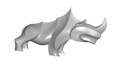 rinoceronte escultura 3d impressão modelo trio 3d print model - Mito3D