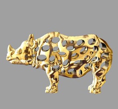 Nashorn voronoi Natur 3D-Druck-Modell, 3D-Druck-Datei, 3D-druckbares Modell, 3D-Druck, Gestaltung, Druck 3d, rhinoceros, nosorozec, zlatnictvi-aa 3d print model - Mito3D