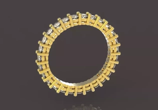 anillo 27 gemas 3d impresión modelo trío 3d print model - Mito3D