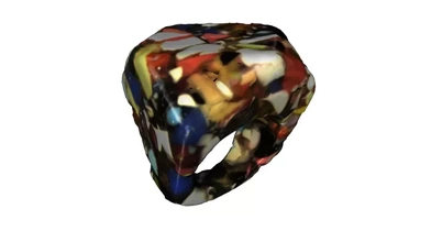 ring 3d printing model - threeding fashion jewelry color 3d print model - Mito3D