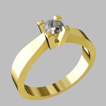 ring engagement diamond 4 5mm fashion 3D printing model, file, printable design, 3d print, diamond, earrings, zlatnictvi-aa 3d print model - Mito3D