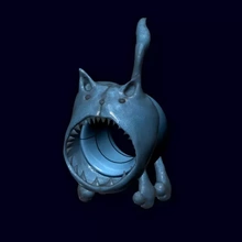 anillo mal dentudo gato 3d impresión modelo trío decoración depredador gracioso mordedura dedo Cuidado peligroso 3d print model - Mito3D
