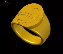 squillare pescatore 3d stampa modello treding Vaticano anello papà 3d print model - Mito3D