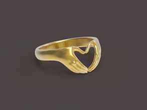 ring hand 3d print model fashion 3D printing model, file, printable design, print, love jewelry gold rings jewellery silver platinum sculpture relief hands heart valentine finger jewel sterling 3d print model - Mito3D
