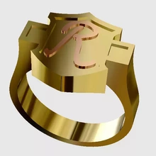ring initials 3d printing model - threeding zlatnictvi-aa 3d print model - Mito3D
