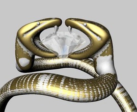 ring snake p26 fashion 3D printing model, file, printable design, 3d print, ring,snake,zlatnictvi-aa 3d print model - Mito3D