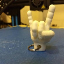 rock roll hand keychain other things 3D printing model, file, printable design, 3d print, keychain, hand, rockhand, rockandRoll, Rocksign, 3d, 3dmodel, 3dprint,RockKeychain 3d print model - Mito3D