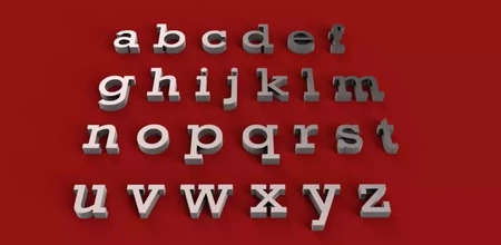 rockwell font minuscolo 3d lettere stl file stampa modello treding decorazione cartello lettera alfabeto 3dmodel 3dprint simbolo gadget testo linguaggio 3dletter 3dletters 3d print model - Mito3D