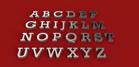 Rockwell yazı tipi büyük harf 3d harfler stl dosya baskı model üçleme dekorasyon işaret mektup alfabe 3dmodel 3dprint sembol gadget'lar Metin dil 3dletter 3dletters 3d print model - Mito3D