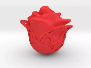rosa 3d impressão modelo trio flor amar namorados 3d print model - Mito3D