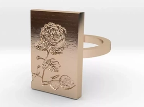 rose ring version 3 3d printing model - threeding roses 3d print model - Mito3D
