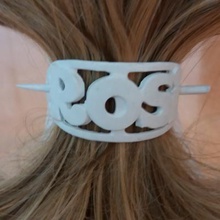 rosi personalized oval hair stick barrete 54x30mm fashion 3D printing model, file, printable design, 3d print, barrete, pin, personalized,names,customizable,rosi, 3d print model - Mito3D