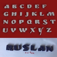 ruslan 3d letters stl file 3D printing model, file, printable design, print, alphabet, 3dletters, letters, 3dprint, 3dmodel, text, font, fonts, words, type, language, decorations, gadget, lettering, 3dlettering, sign, hobby, homemade, fusion360, write 3d print model - Mito3D