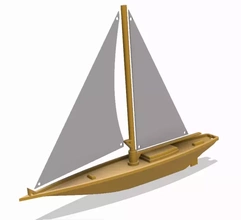 Navegando barco 3d modelo impressão trio arte navio mar vela iate 3d print model - Mito3D