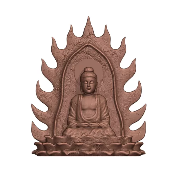sakyamuni 3d impresión modelo trío Buda budismo alma pensamiento 3D print model - Mito3D