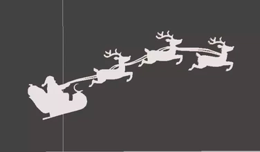 Père Noël claus renne 3d impression modèle trio christmas reindeer tree snow decoration objects 3d print model - Mito3D