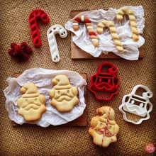 Père Noël clause biscuit coupeur 3d impression modèle trio cuisine coupeurs cuisson 3d print model - Mito3D
