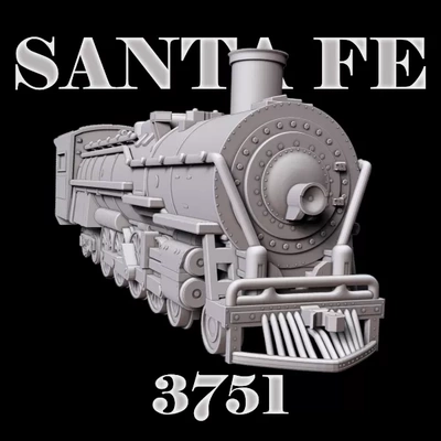 santa fe 3751 vapore locomotiva 3d stampa modello treding tag stampabile treno ferrovia vintage motore miniatura 3d print model - Mito3D