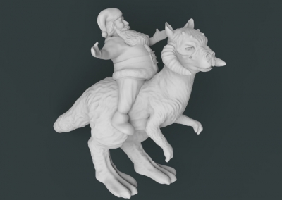 santa riding tauntaun mount art 3D printing model, file, printable design, 3d print, santa, riding, mount, star wors, art, 3D print model - Mito3D