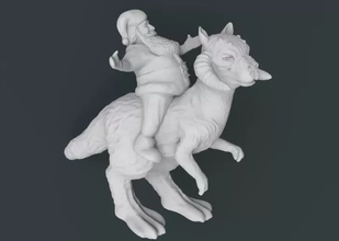 santa equitazione tauntaun montare 3d stampa modello treding arte printing stella salsiccia 3d print model - Mito3D